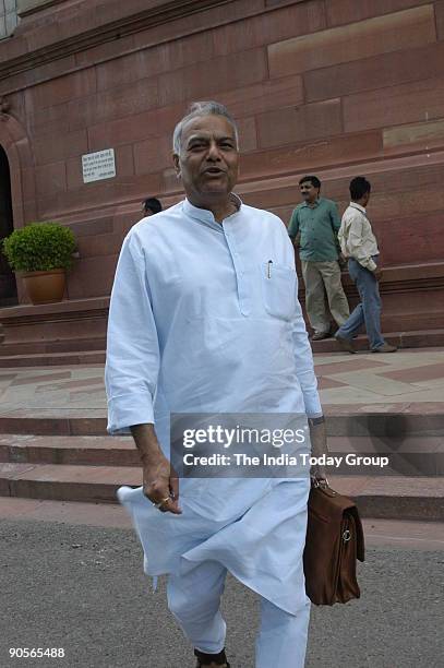 Yashwant Sinha, former Union Cabinet Minister of finance at Parliament House in New Delhi, India