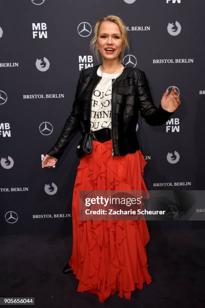 Nova Meierhenrich attends the Riani show during the MBFW Berlin January 2018 at ewerk on January 16, 2018 in Berlin, Germany.