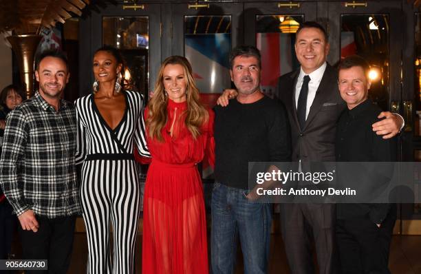 Anthony McPartlin, Alesha Dixon, Amanda Holden, Simon Cowell, Davis Walliams and Declan Donnelly attend the 'Britain's Got Talent' Blackpool...