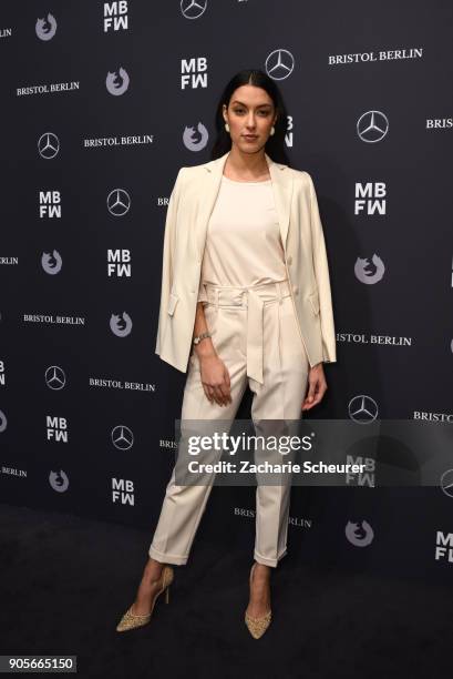 Rebecca Mir attends the Riani show during the MBFW Berlin January 2018 at ewerk on January 16, 2018 in Berlin, Germany.