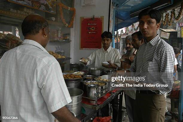 Ashok Chaat Bhandar at Sitaram Bazar in old Delhi, India