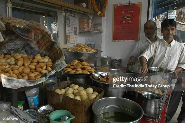 Ashok Chaat Bhandar at Sitaram Bazar in old Delhi, India