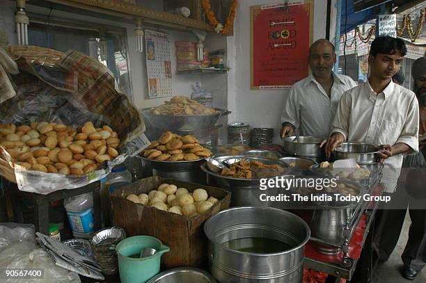 Ashok Chaat Bhandar at Sitaram Bazar in old Delhi, India