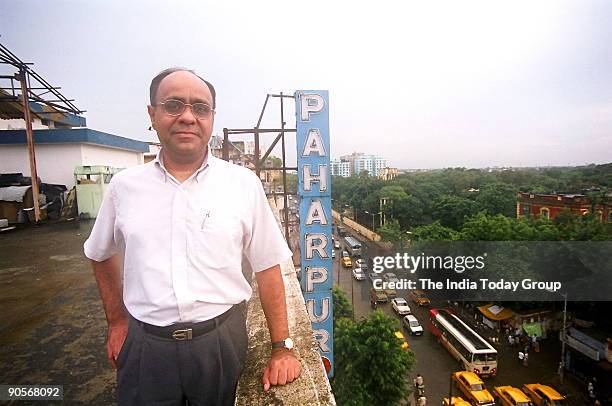 Gaurav Swarup, Chairman and Managing Director, Paharpur Cooling Towers Limited, poses before with the Paharpur Sign / Name / logo, in Kolkata, India....