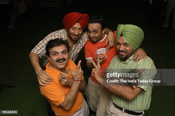 Punjabi comedians Bhagwant Mann, Gurpreet Ghuggi, Jaswinder Bhalla and Bal Mukund.