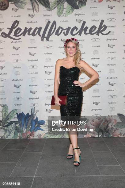 Kathi Woerndl attends the Lena Hoschek Fashion Show Berlin at Botanischer Garten on January 16, 2018 in Berlin, Germany.