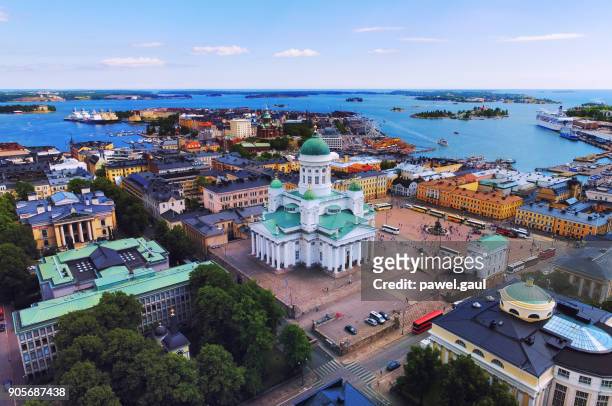 helsinki aerial, finland - finland stock pictures, royalty-free photos & images