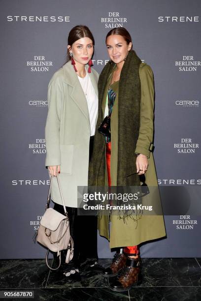 Vicky Heiler and Nina Suess attend the Strenesse presentation during 'Der Berliner Salon' AW 18/19 at The Gate on January 16, 2018 in Berlin, Germany.