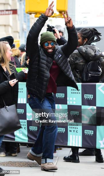 Actor Trevante Rhodes is seen outside Aol Live on January 16, 2018 in New York City.