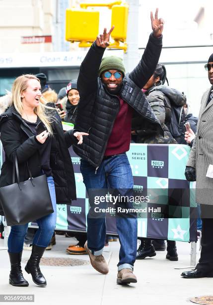 Actor Trevante Rhodes is seen outside Aol Live on January 16, 2018 in New York City.