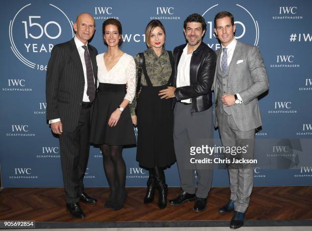 Franziska Gsell, Anna Ferzetti, Pierfrancesco Favino and Christoph Grainger-Herr at the IWC booth during the Maison's launch of its Jubilee...