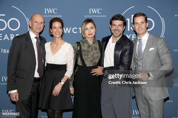 Franziska Gsell, Anna Ferzetti, Pierfrancesco Favino and Christoph Grainger-Herr at the IWC booth during the Maison's launch of its Jubilee...