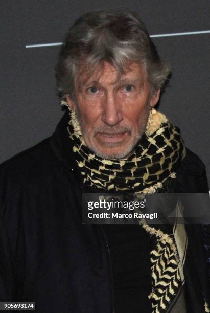 Pink Floyd band member Roger Waters poses for photographers prior to a press conference of the "The Pink Floyd Exhibition: Their Mortal Remains" at...