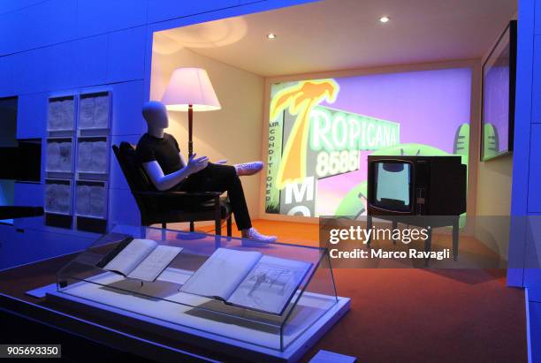 An installation on display as part of The Pink Floyd Exhibition: Their Mortal Remains during a preview at the Museum of Contemporary Art in central...