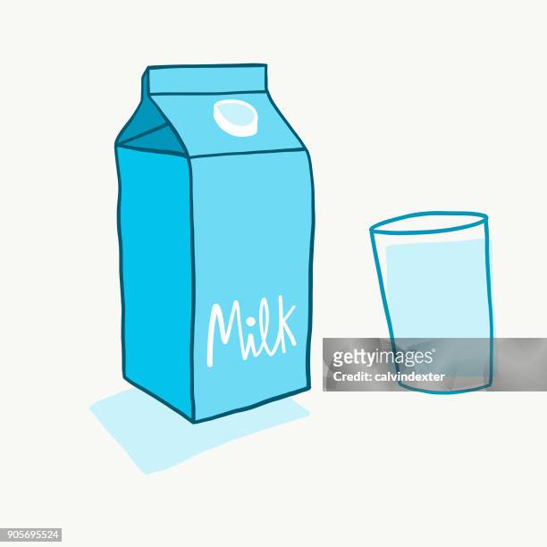 illustrations, cliparts, dessins animés et icônes de pack de lait et de verre - lait d'amande