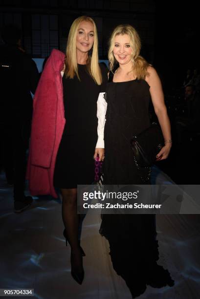 Caroline Beil and guest attend the Riani show during the MBFW Berlin January 2018 at ewerk on January 16, 2018 in Berlin, Germany.
