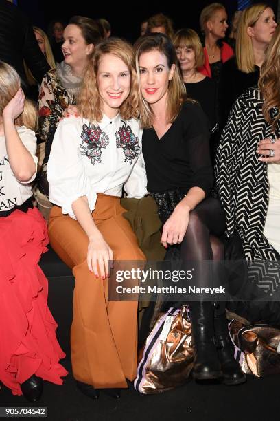 Chiara Schoras and Wolke Hegenbarth attend the Riani show during the MBFW Berlin January 2018 at ewerk on January 16, 2018 in Berlin, Germany.