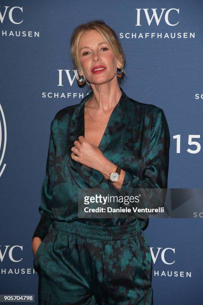 Alessia Marcuzzi walks the red carpet for IWC Schaffhausen at SIHH 2018 on January 16, 2018 in Geneva, Switzerland.