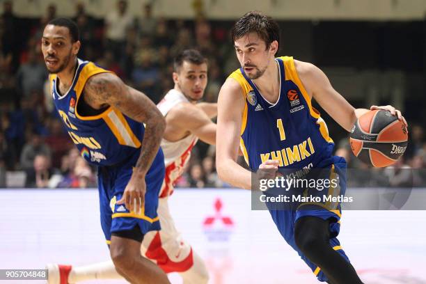 Alexey Shved, #1 of Khimki Moscow Region in action during the 2017/2018 Turkish Airlines EuroLeague Regular Season Round 18 game between Crvena...