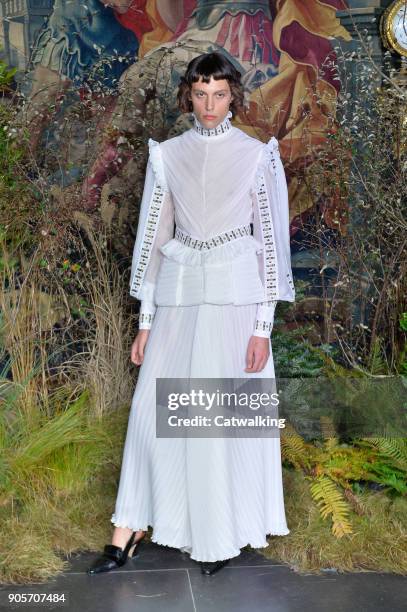 Model walks the runway at the Palomo Spain Autumn Winter 2018 fashion show during Paris Menswear Fashion Week on January 16, 2018 in Paris, France.