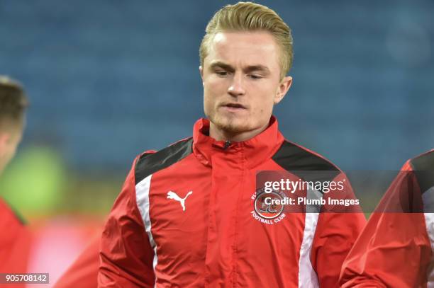 Kyle Dempsey of Fleetwood Town before the FA Cup Third round replay between Leicester City and Fleetwood Town at The King Power Stadium on January...