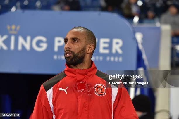 Nathan Pond of Fleetwood Town before the FA Cup Third round replay between Leicester City and Fleetwood Town at The King Power Stadium on January...