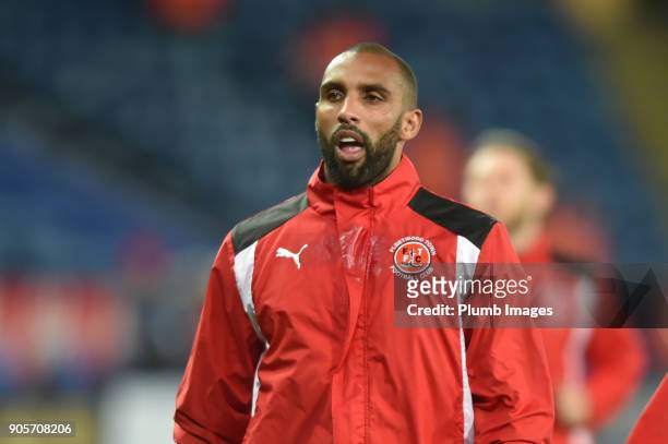 Nathan Pond of Fleetwood Town before the FA Cup Third round replay between Leicester City and Fleetwood Town at The King Power Stadium on January...