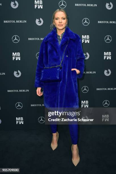 Actress Cheyenne Pahde attends the Riani show during the MBFW Berlin January 2018 at ewerk on January 16, 2018 in Berlin, Germany.