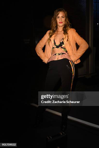 Guest attends the Riani show during the MBFW Berlin January 2018 at ewerk on January 16, 2018 in Berlin, Germany.
