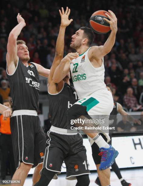 Vasilije Micic, #22 of Zalgiris Kaunas in action during the 2017/2018 Turkish Airlines EuroLeague Regular Season Round 18 game between Brose Bamberg...