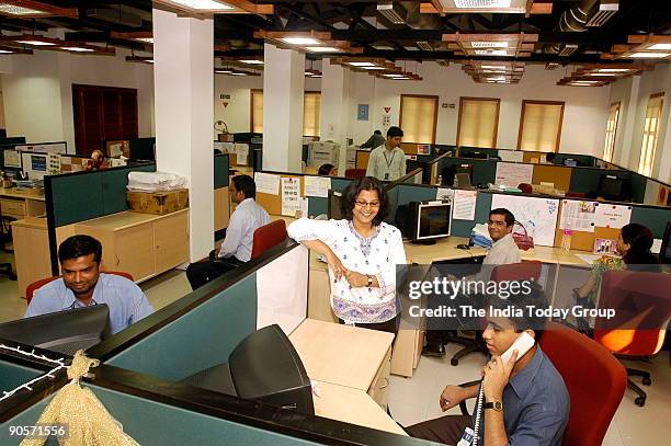 View of Employees working at TCS Campus, Banyan Park Mumbai, India
