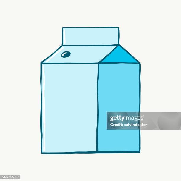 milk carton - almond milk stock illustrations