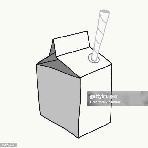 milk carton - almond milk stock illustrations