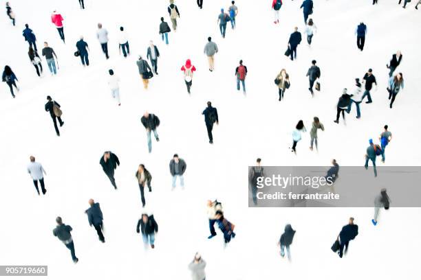commuters - crowd of people from above stock pictures, royalty-free photos & images