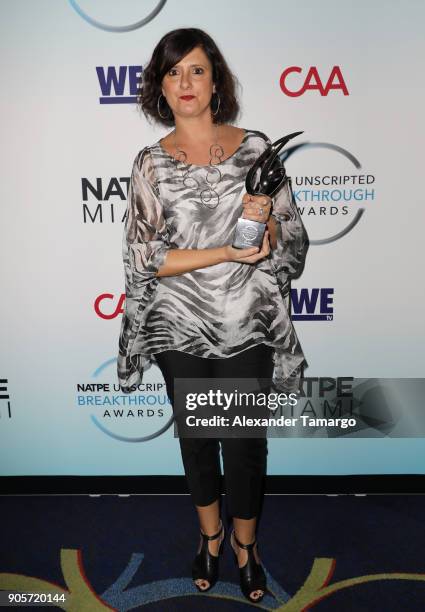 Ana Langenberg is seen at NATPE Unscripted Breakthrough Awards Luncheon Ceremony on January 16, 2018 in Miami Beach, Florida.