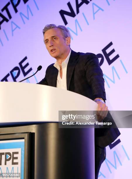Dan Abrams is seen at NATPE Unscripted Breakthrough Awards Luncheon Ceremony on January 16, 2018 in Miami Beach, Florida.