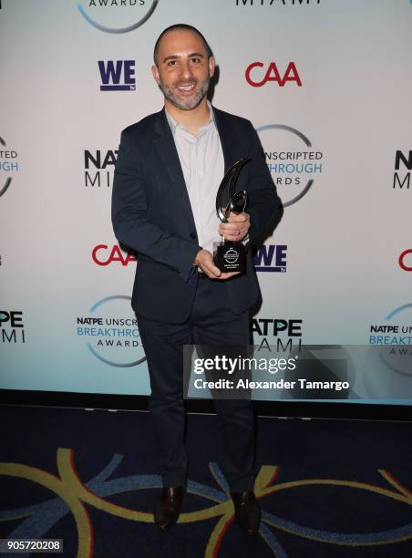 Jonathan Swaden is seen at NATPE Unscripted Breakthrough Awards Luncheon Ceremony on January 16, 2018 in Miami Beach, Florida.