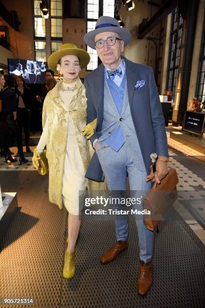 Britt Kanja and Guenther Krabbenhoeft attend the Ewa Herzog show during the MBFW Berlin January 2018 at ewerk on January 16, 2018 in Berlin, Germany.