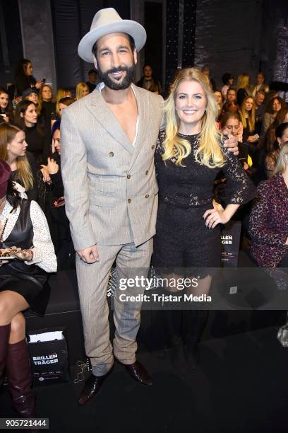 Massimo Sinato and Jennifer Knaeble attend the Ewa Herzog show during the MBFW Berlin January 2018 at ewerk on January 16, 2018 in Berlin, Germany.