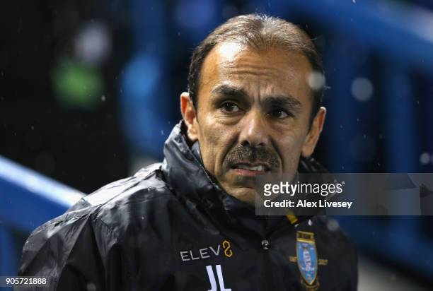 Jos Luhukay, Manager of Sheffield Wednesday looks on during The Emirates FA Cup Third Round Replay match between Sheffield Wednesday and Carlisle...