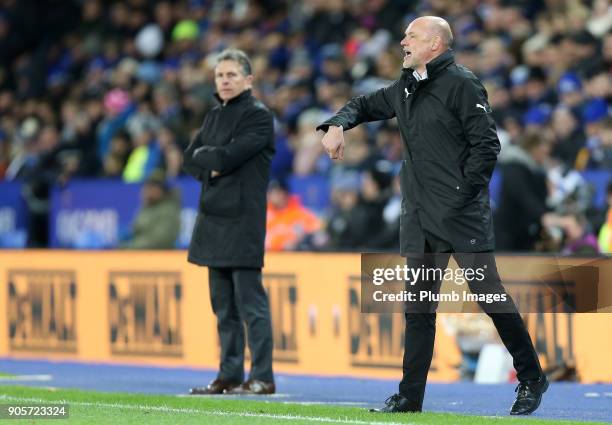 Manager Uwe Rosler of Fleetwood Town during The Emirates FA Cup Third Round Replay between Leicester City and Fleetwood Town at King Power Stadium on...