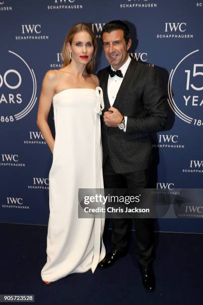Luis Figo and Helen Svedin attend the IWC Schaffhausen Gala celebrating the Maisons 150th anniversary and the launch of its Jubilee Collection at...