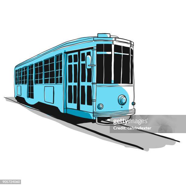 tram sketch - tram stock illustrations