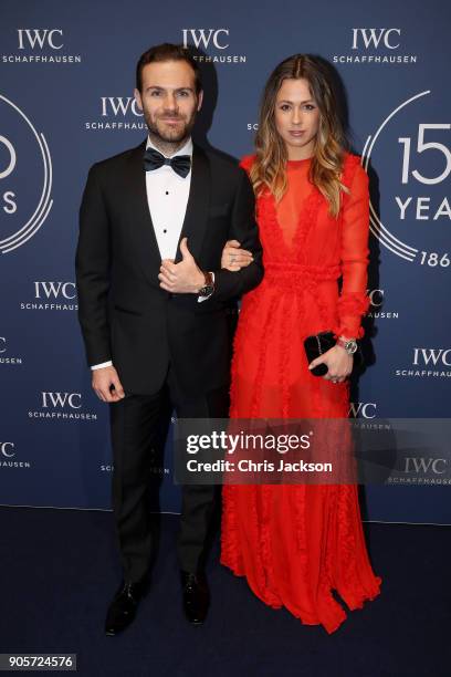 Juan Mata and Evelina Kamph attend the IWC Schaffhausen Gala celebrating the Maisons 150th anniversary and the launch of its Jubilee Collection at...