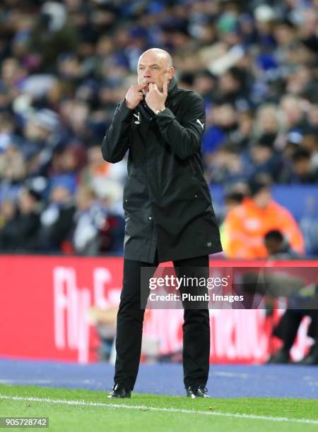 Use Rosler of Fleetwood Town during The Emirates FA Cup Third Round Replay between Leicester City and Fleetwood Town at King Power Stadium on January...