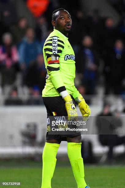 Parfait Junior Mandanda goalkeeper of Sporting Charleroi during the round of 1/4 Belgian Croky Cup match between Club Brugge and Sporting Charleroi...