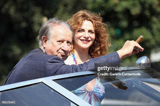 Director Tinto Brass and actress Caterina Varzi are seen during the 66th Venice Film Festival on September 10, 2009 in Venice, Italy.