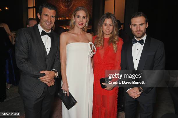 Luis Figo, Helen Svedin, Evelina Kamph and Juan Mata attend the IWC Schaffhausen Gala celebrating the Maison's 150th anniversary and the launch of...