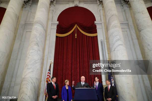 Sen. Steve Daines , Sen. Elizabeth Warren , Sen. Patrick Leahy , Sen. Ron Wyden and Sen. Rand Paul and hold a news conference about their proposed...