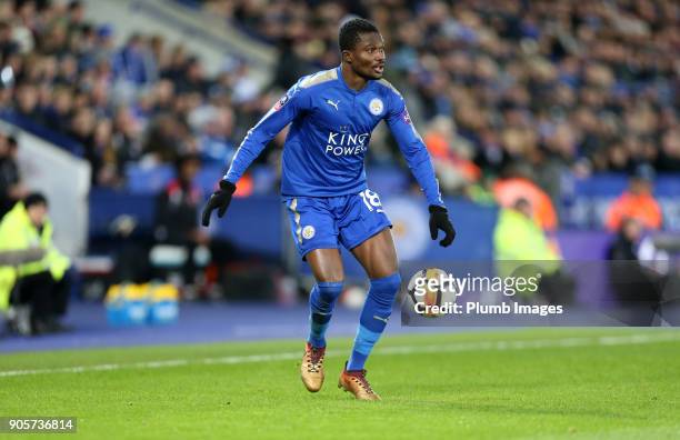 Daniel Amartey of Leicester City during The Emirates FA Cup Third Round Replay between Leicester City and Fleetwood Town at King Power Stadium on...